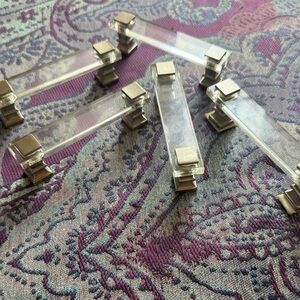 Clear Acrylic Lucite Drawer Pulls Set